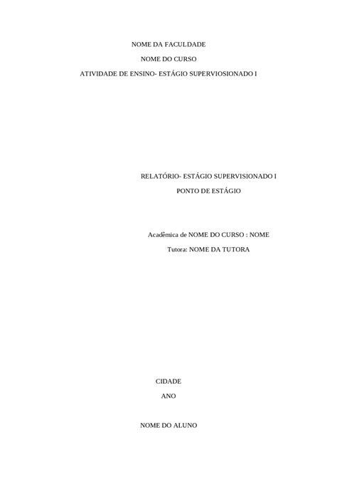 Capa De Relatório