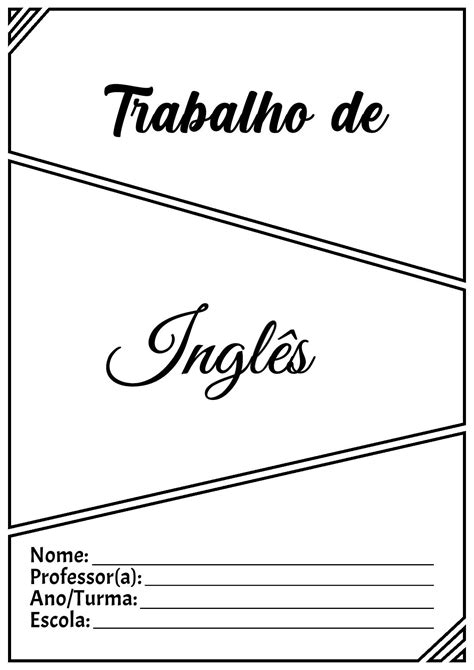 Capa De Trabalho De Inglês Simples