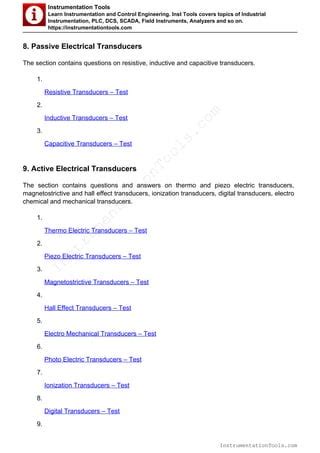 Download Capacitive Transducers Multiple Choice Questions With Solutions 