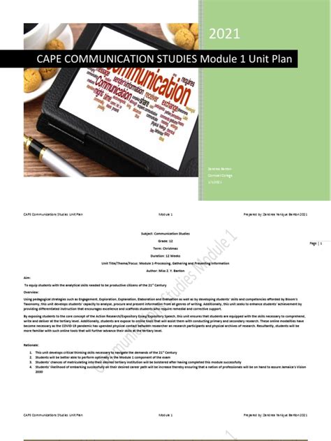 cape communication studies unit 1 past papers