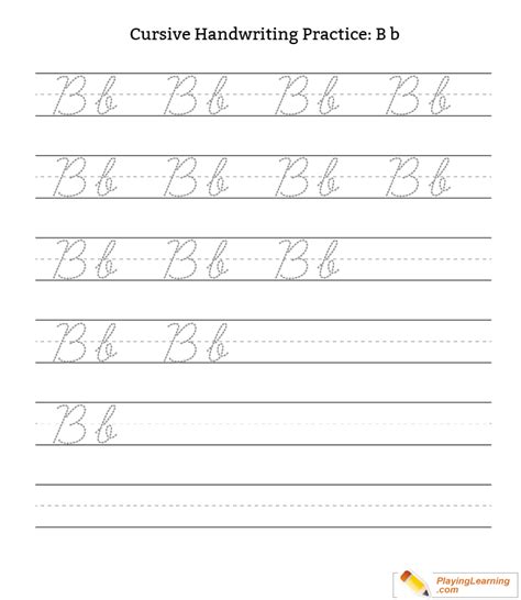 Capital B In Cursive Writing   10 Cursive B Worksheets Free Letter Writing Printables - Capital B In Cursive Writing