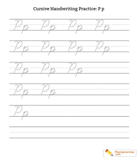 Capital Cursive P Letter Worksheet Kids Printables Letter P In Cursive Writing - Letter P In Cursive Writing