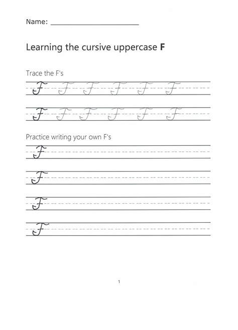Capital F Cursive Writing Worksheet For Students Cursive Small F In Cursive Writing - Small F In Cursive Writing