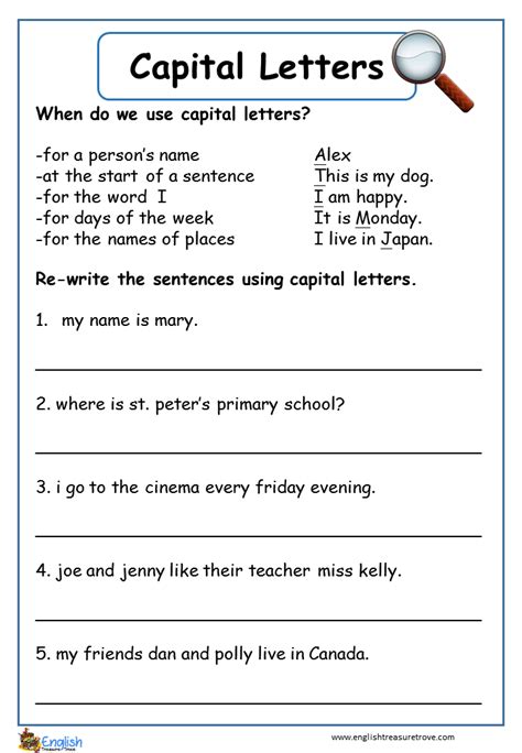 Capital Letters Amp Sentences Worksheets K5 Learning Capital Letter Worksheet Grade 1 - Capital Letter Worksheet Grade 1