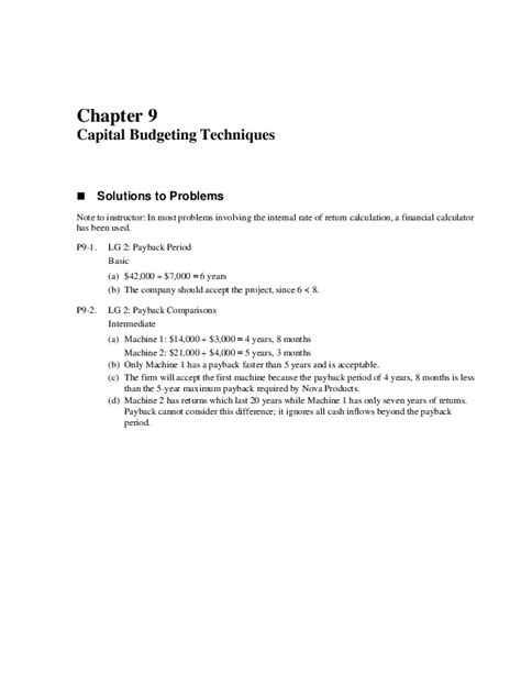 Read Online Capital Budgeting Problems Chapter 10 