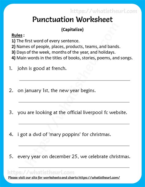 Capitalization Worksheet For 3rd Grade Punctuation Your 6th Grade Capitalization Worksheet - 6th Grade Capitalization Worksheet