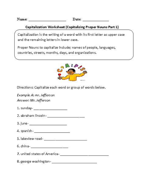 Capitalize Proper Nouns Worksheet All Kids Network Proper Nouns 1st Grade Worksheet - Proper Nouns 1st Grade Worksheet