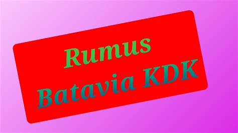 CAPJIKIA KDK ✍️ 5 - Paito ~ Batavia KDK