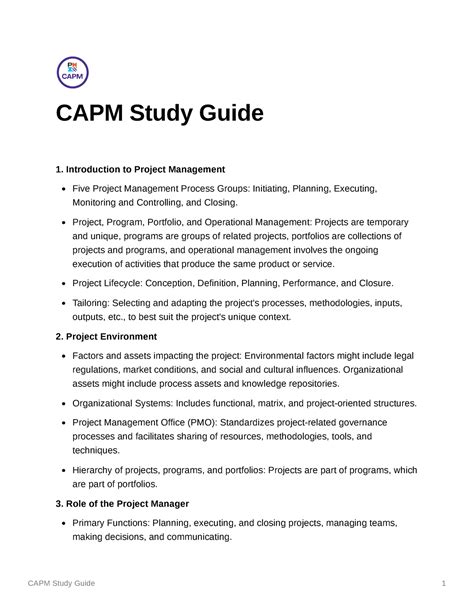 Read Online Capm Study Guide 