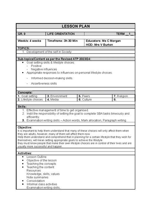 caps grade 10 lesson plan of accounti