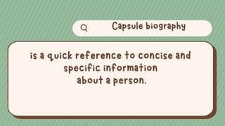 capsule biography and biographical sketch ppt