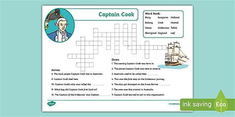 Captain Cook Crossword