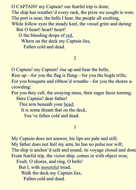 Captain O Captain Meaning