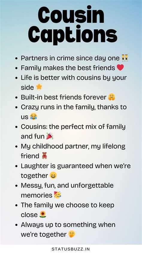 Caption For Cousins