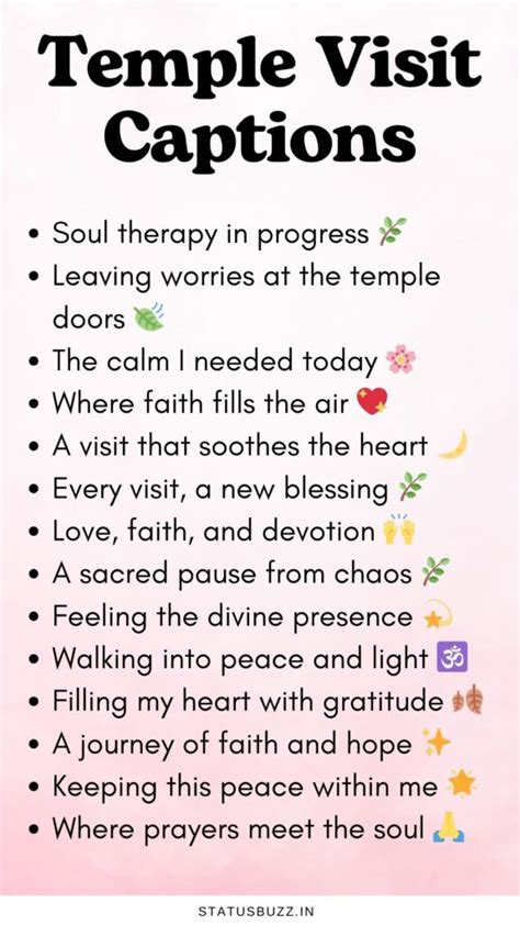Captions For Temple Visit