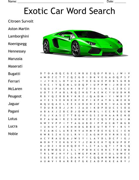 Car Brands Word Search Play Online Print Cars Word Search Printable - Cars Word Search Printable