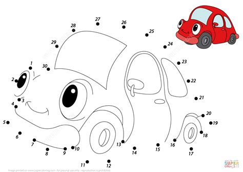 Car Connect The Dots Printable Worksheets Car Dot To Dots - Car Dot To Dots
