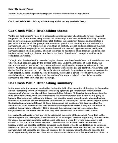 Car Crash While Hitchhiking Analysis