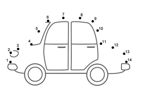Car Dot To Dot Drawing For Children Car Dot To Dot Cars - Dot To Dot Cars