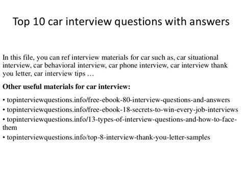 Full Download Car Interview Questions And Answers 
