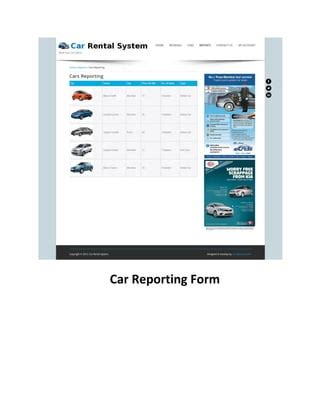 Read Online Car Rental System Project Documentation 