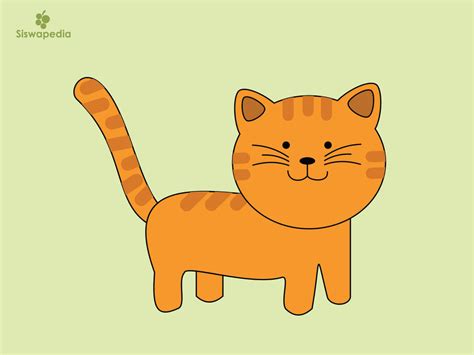 cara gambar kucing kartun