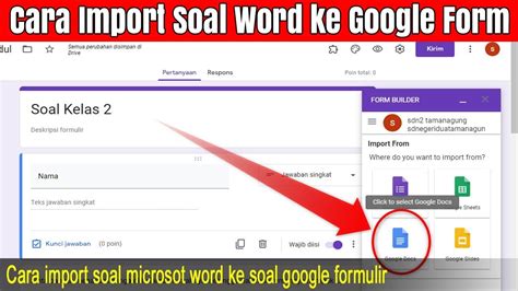 cara import dokumen ke google form