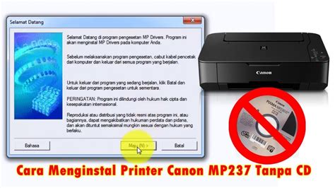 cara instal printer canon mp237 tanpa cd