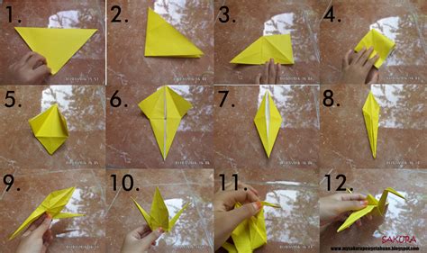 cara membuat burung dari kertas origami