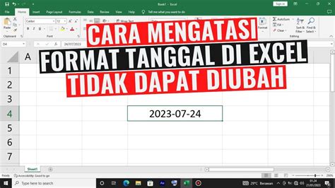 cara mengatasi format tanggal di excel tidak bisa diubah