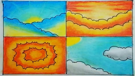 Cara Menggambar Dan Gradasi Langit Sore Dengan Crayon Contoh Gradasi Warna Langit - Contoh Gradasi Warna Langit
