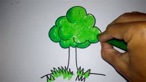 cara menggambar pohon
