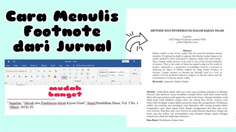 cara menulis footnote dari jurnal
