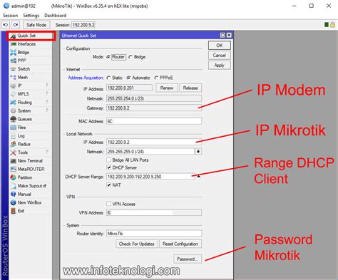 CARA SETTING MIKROTIK DI WINBOX：Konfigurasi NAT Network Address Translation Pada Mikrotik