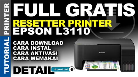 CARA RESET PRINTER EPSON L3110 - Cara manual reset Printer Epson L3110 Lampu tinta dan