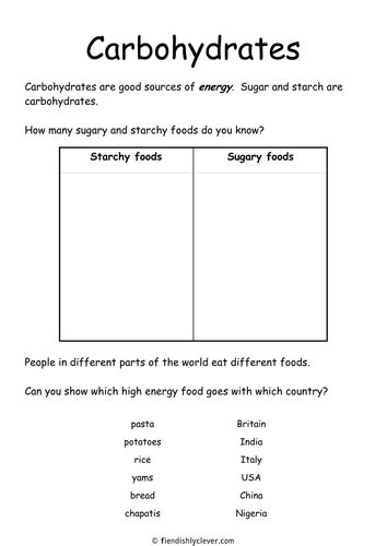 Carbohydrates Worksheet Teaching Resources Carbohydrates Worksheet Biology - Carbohydrates Worksheet Biology