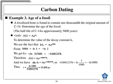carbon dating using differential equation