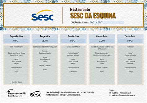 Cardapio Do Sesc