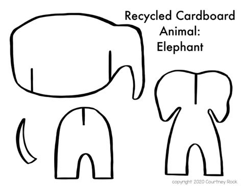 Cardboard Elephant Template