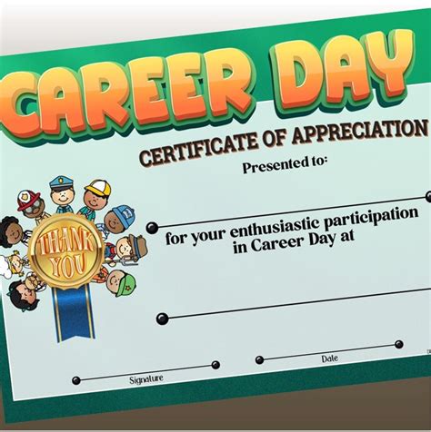 Career Day Certificate Template