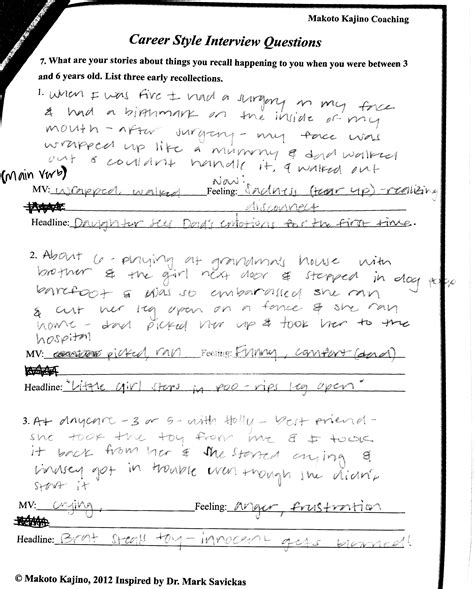 career style interview questions mark savickas phd