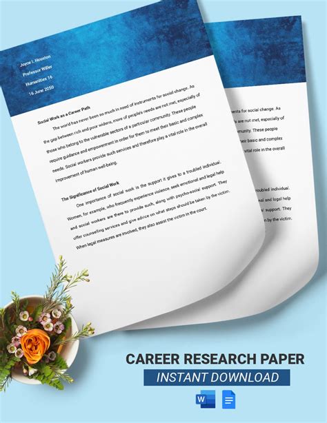 Full Download Career Paper Format 