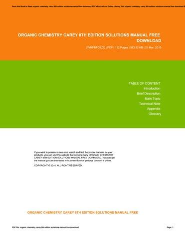 Full Download Carey 8Th Edition Online Solutions 