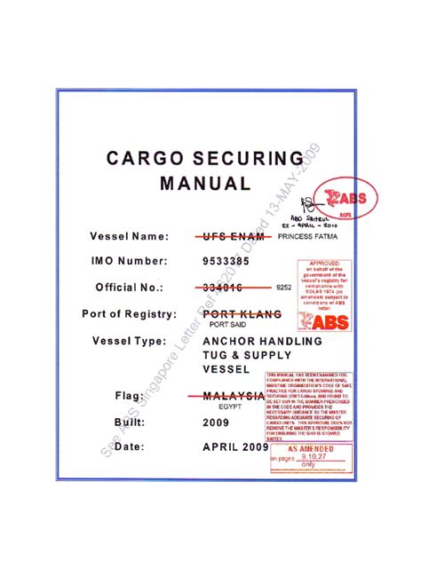 Cargo Securing Manual