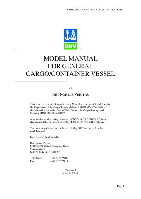 Full Download Cargo Securing Manual For M S Test Vessel 