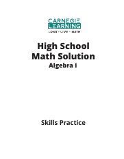 Read Online Carnegie Learning Skills Practice Algebra 1 Answers 