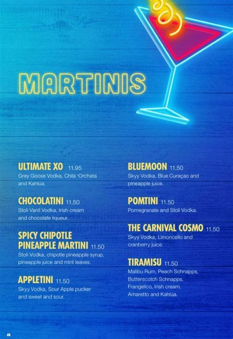 Carnival Drink Menu