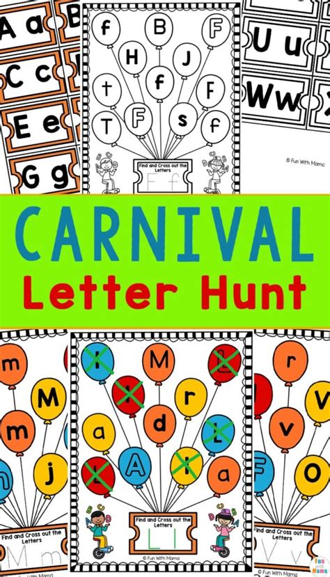 Carnival Letter Hunt Fun Preschool Letter Worksheets Letter Hunt Worksheet - Letter Hunt Worksheet