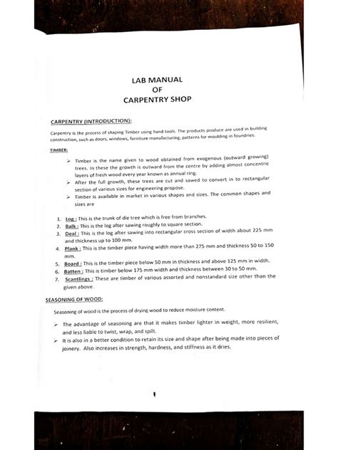 Carpentry Lab Manual