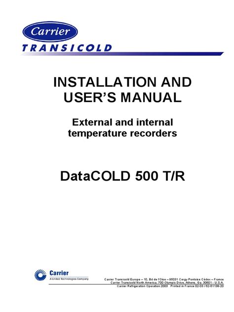 Carrier Datacold 250 Manual